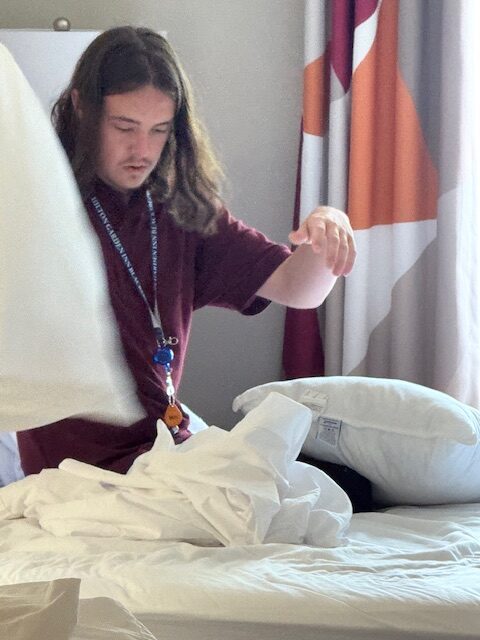 Ben working at Hilton Garden Inn