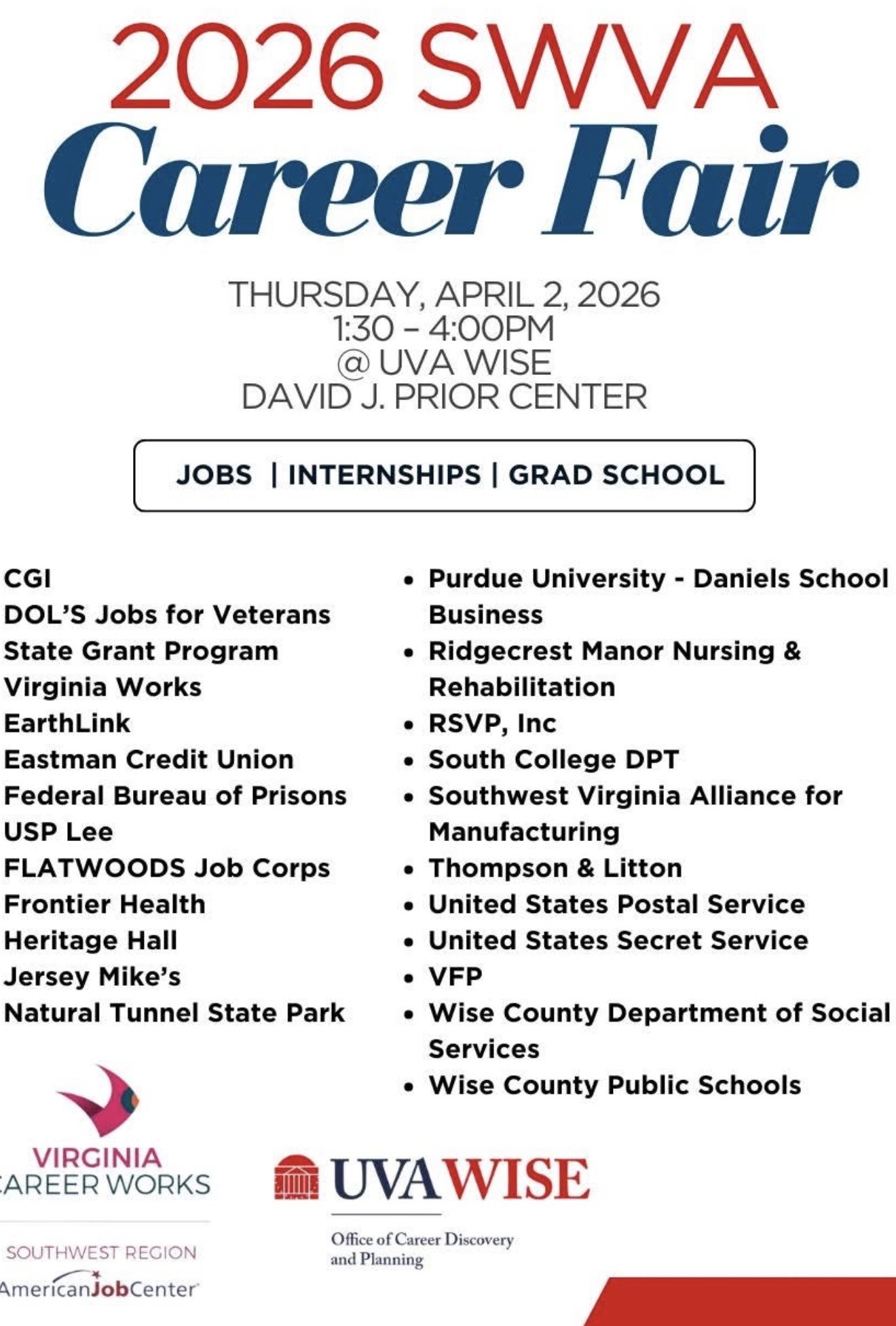 SWVA Career Fair 2026 Flyer